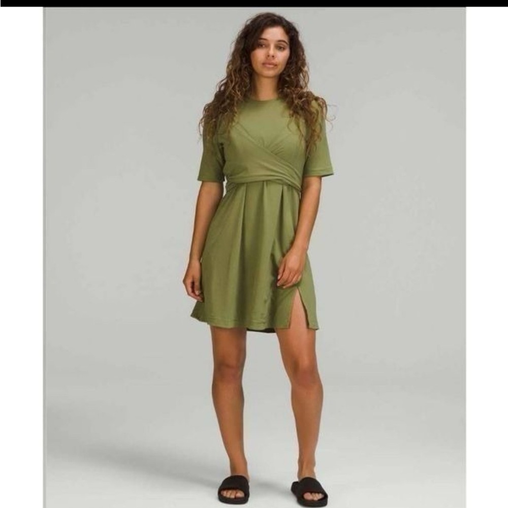 Lululemon Cotton Wrap-Front T-Shirt Dress - 12 NWT